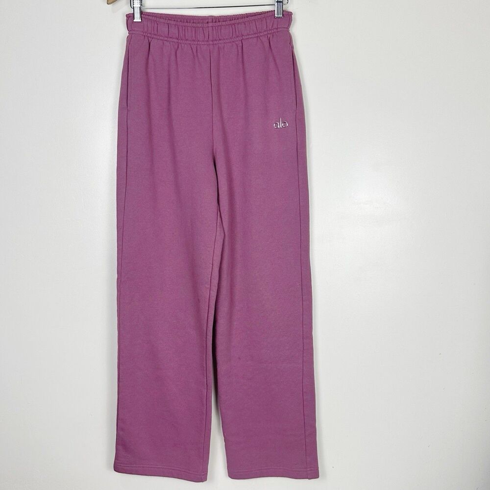 ALO Yoga Limited Edition Accolade Sweatpant Straight Leg Soft Mulberry Sz  XXS